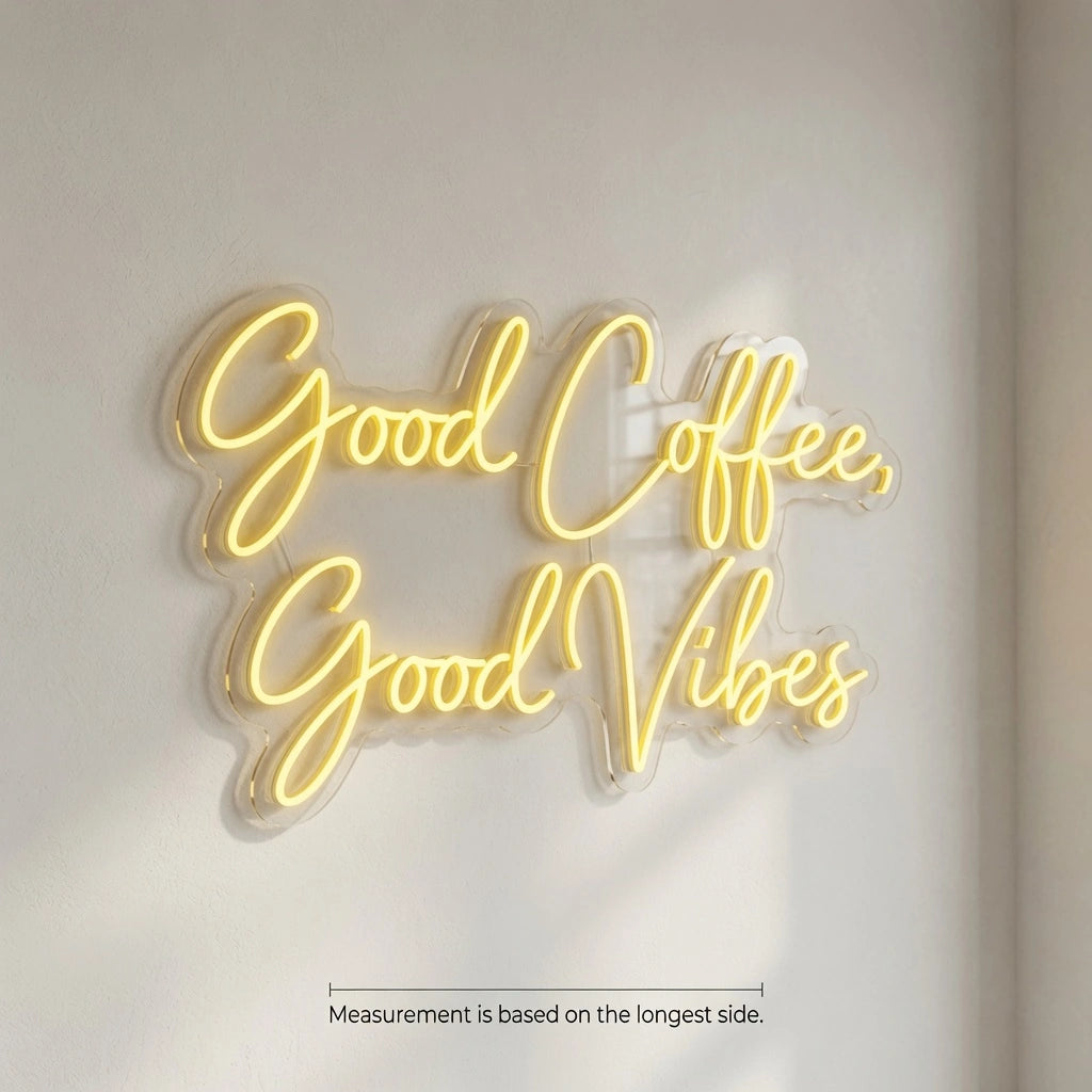 Good Coffee Good Vibes Wall Decor LED Neon Sign - 04 Size Image