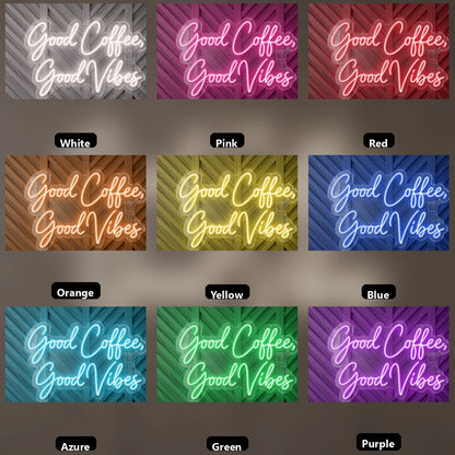 Good Coffee Good Vibes Wall Decor LED Neon Sign - 05 Color Grid