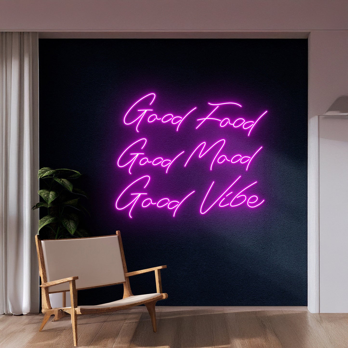 Good Food Good Mood Good Vibe Neon Light