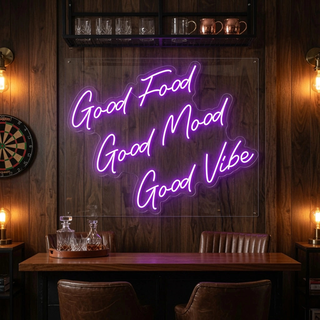 Good Food Good Mood Good Vibe Wall Decor LED Neon Sign - 02 High-Converting Product Image