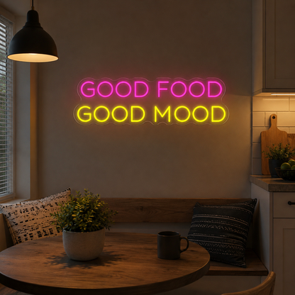 Good Food Good Mood LED Neon Sign - 03 Real Lifestyle Scene