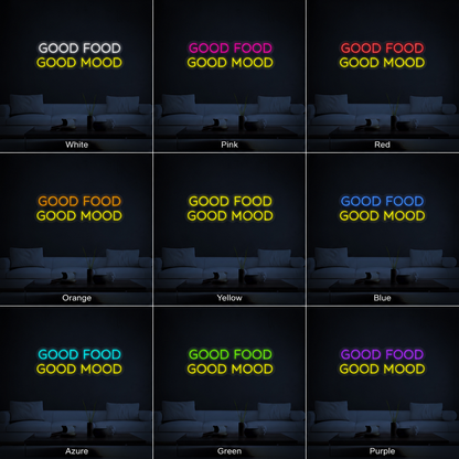 Good Food Good Mood LED Neon Sign - 05 Color Grid