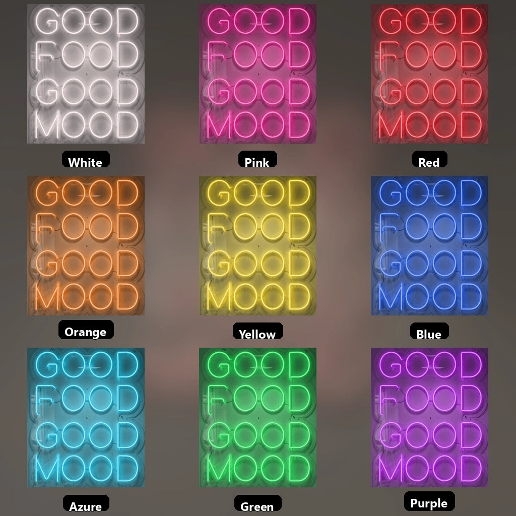 Good Food Good Mood LED Neon Sign Home Decor - 05 Color Grid