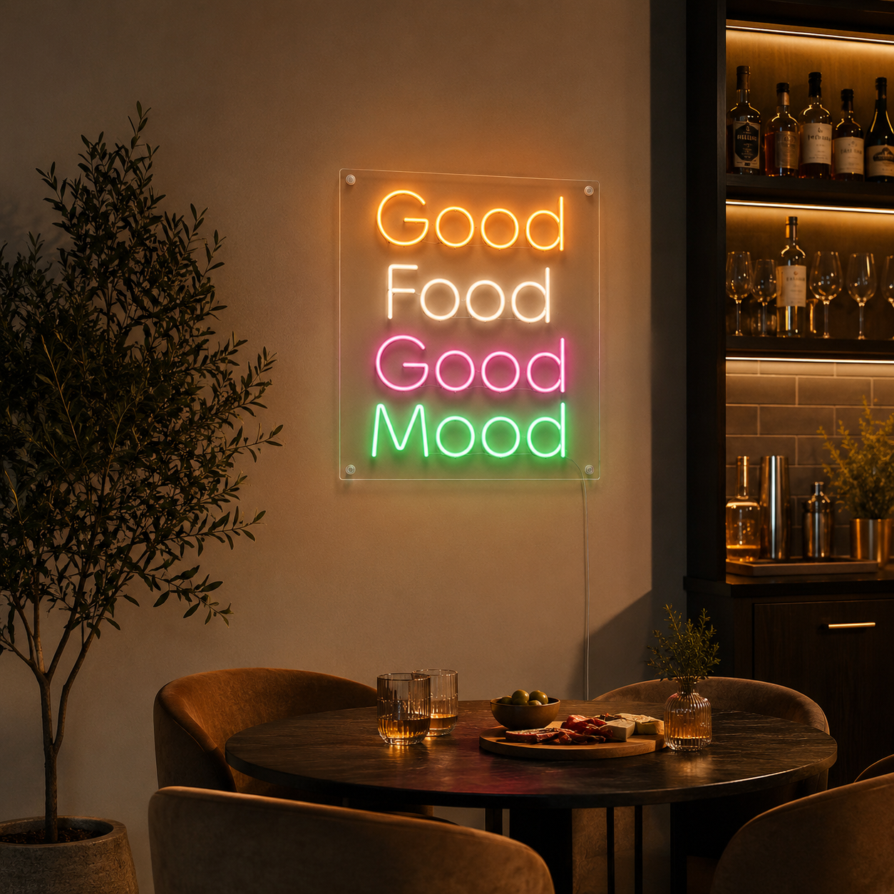 Good Food Good Mood LED Neon Sign Wall Decor - 02 High-Converting Product Image