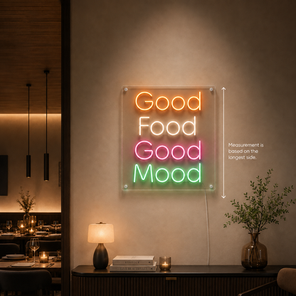 Good Food Good Mood LED Neon Sign Wall Decor - 04 Size Image