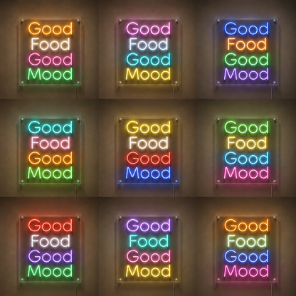 Good Food Good Mood LED Neon Sign Wall Decor - 05 Color Grid