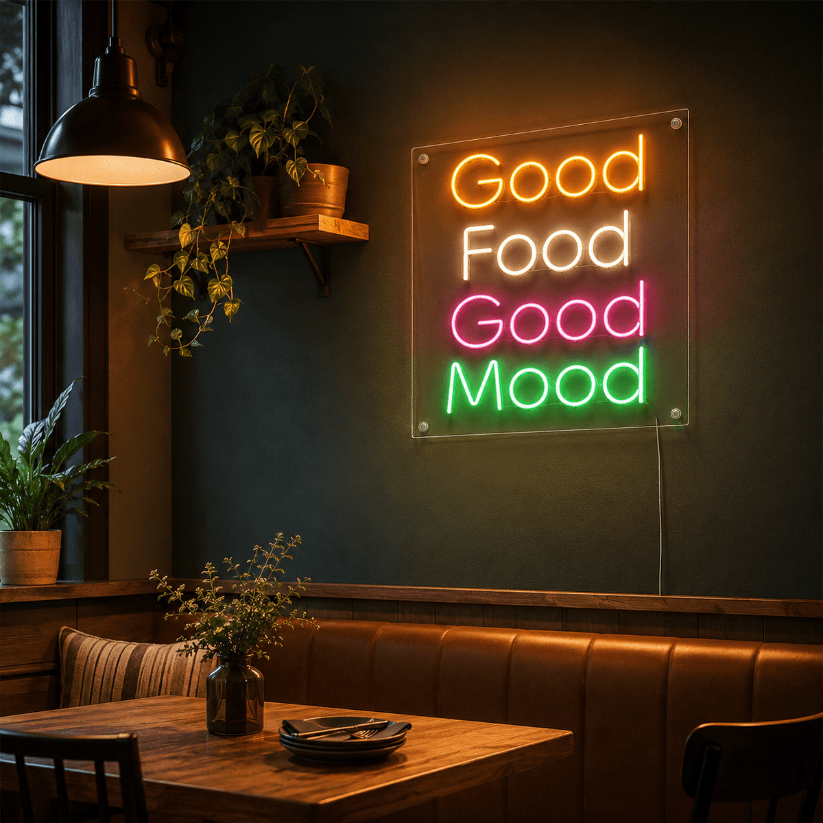 Good Food Good Mood LED Neon Sign Wall Decor - Shineneon