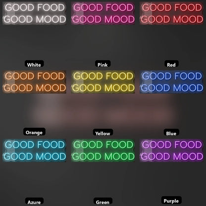 Good Food Good Mood LED Neon Sign Wall Neon Sign - 05 Color Grid