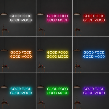 Good Food Good Mood Wall Decor LED Neon Sign - 05 Color Grid