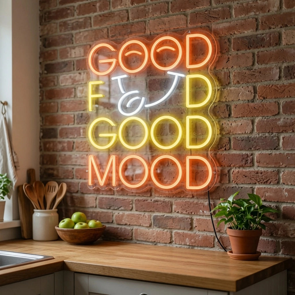 Good Food Is Good Mood Wall Decor LED Neon Sign - 03 Real Lifestyle Scene
