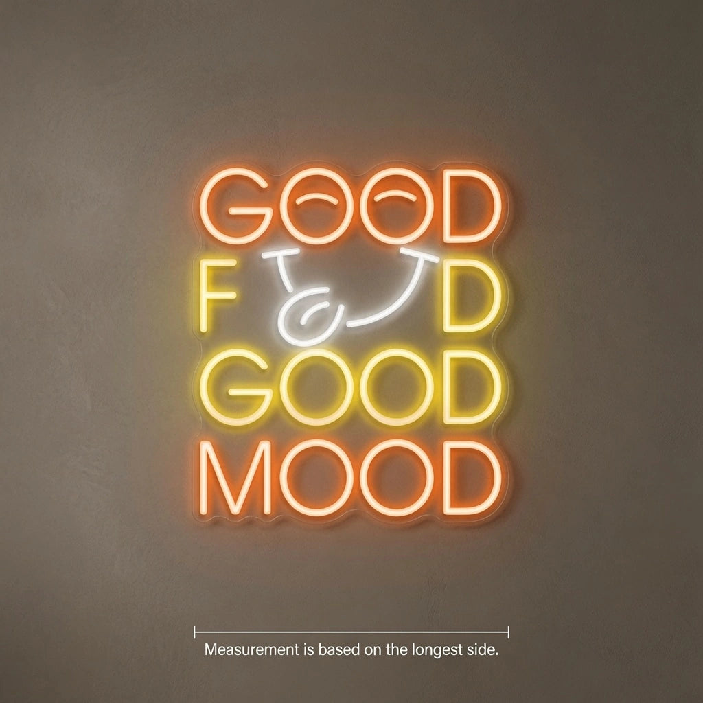 Good Food Is Good Mood Wall Decor LED Neon Sign - 04 Size Image