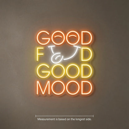 Good Food Is Good Mood Wall Decor LED Neon Sign - 04 Size Image