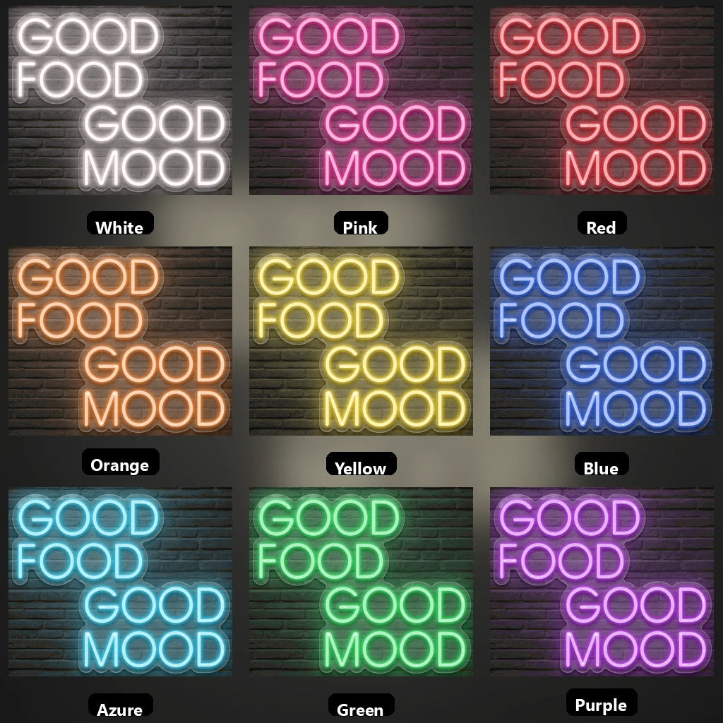 Good Food Is Room Decor LED Neon Sign - 05 Color Grid