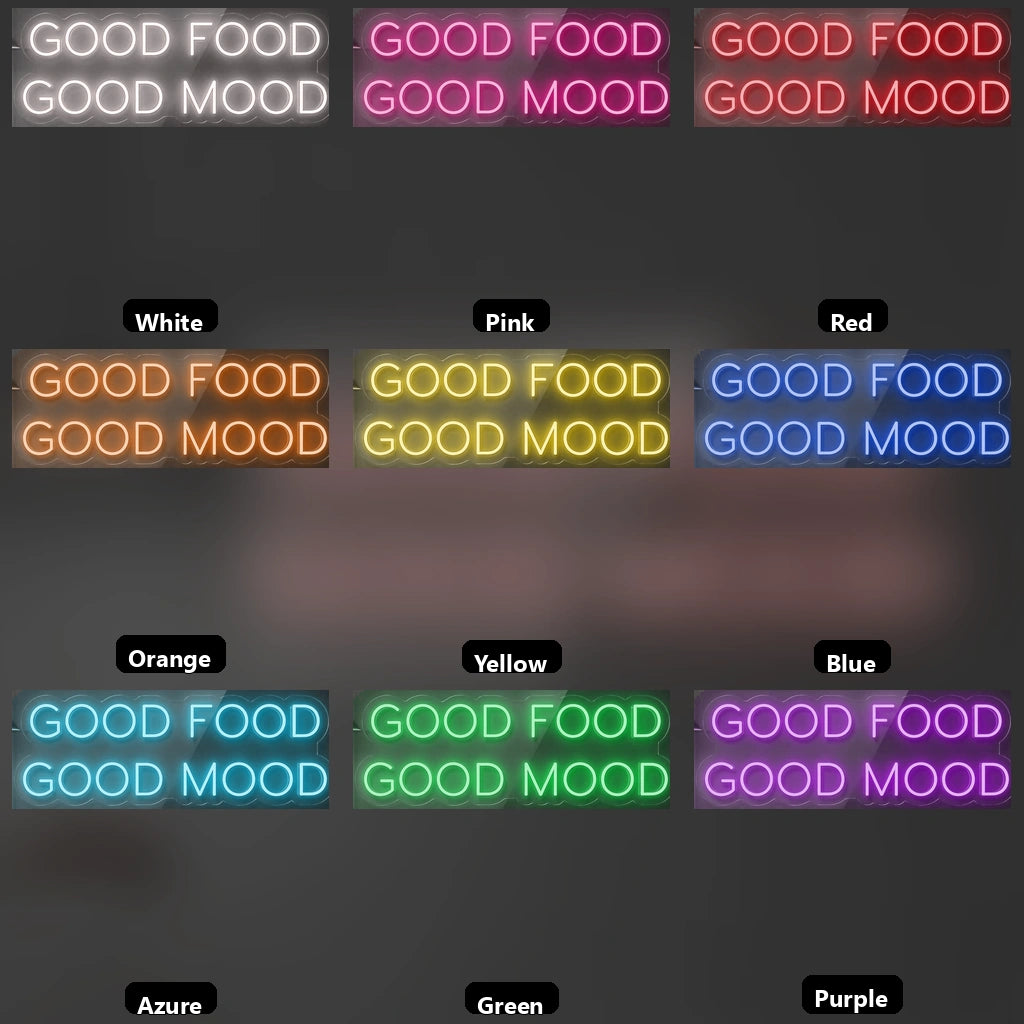 Good Food Mood LED Neon Sign - 05 Color Grid