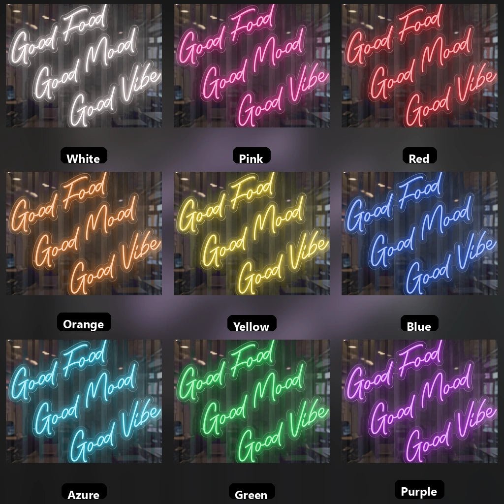 Good Food Mood Vibe LED Neon Sign - Shineneon