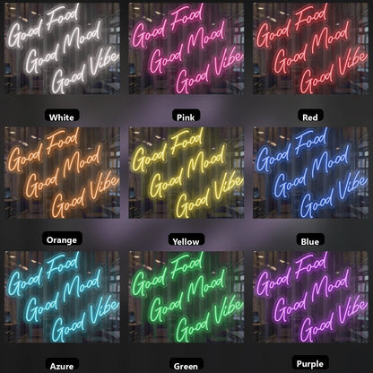 Good Food Mood Vibe LED Neon Sign - Shineneon