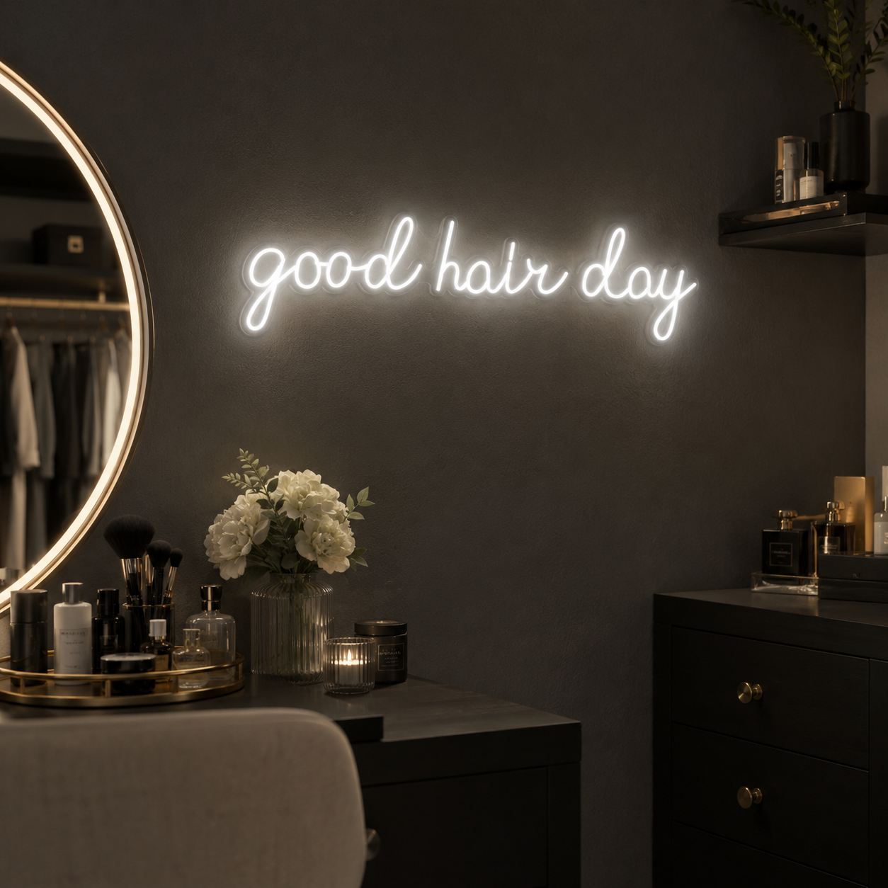 Good Hair Day LED Neon Sign - 03 Real Lifestyle Scene