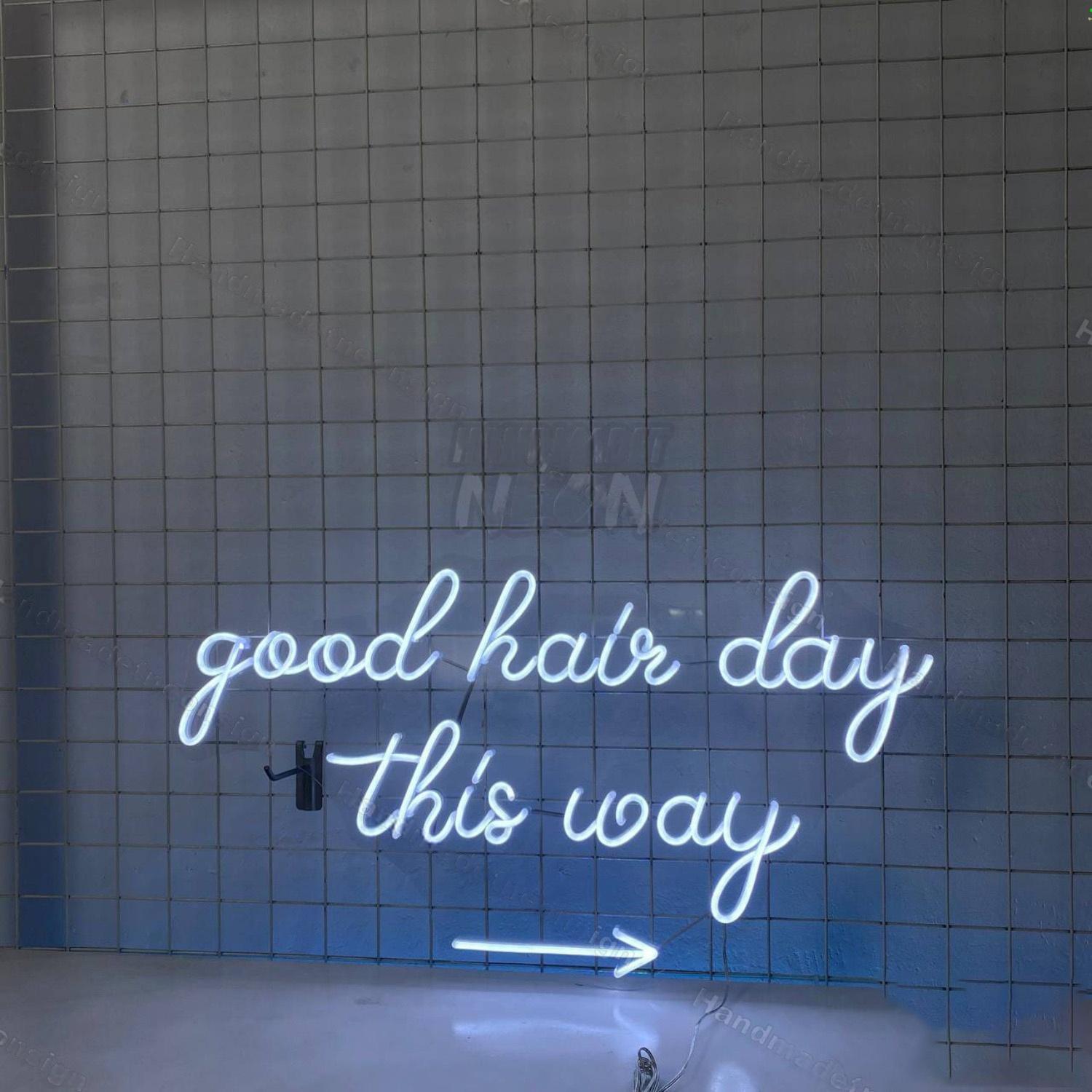 Good Hair Day This Way Led Neon Sign Hair Salon Decor | Shineneon