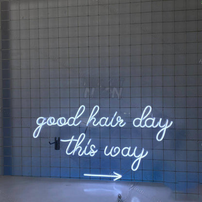 Good Hair Day This Way Led Neon Sign Hair Salon Decor | Shineneon