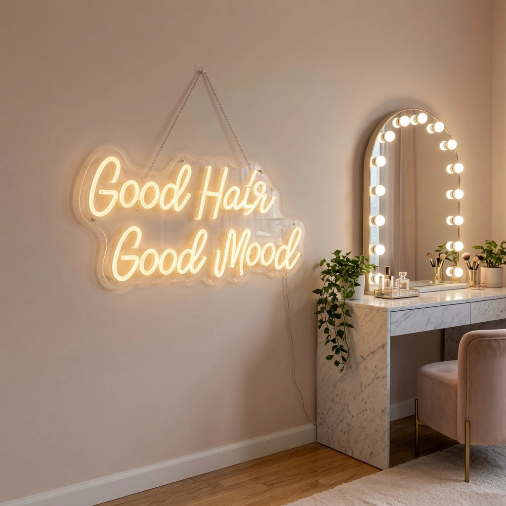 Good Hair Good Mood LED Neon Sign - 02 High-Converting Product Image