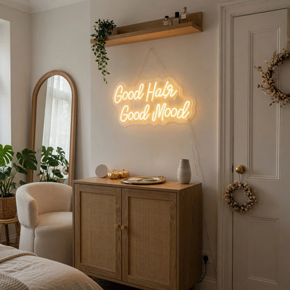 Good Hair Good Mood LED Neon Sign - 03 Real Lifestyle Scene