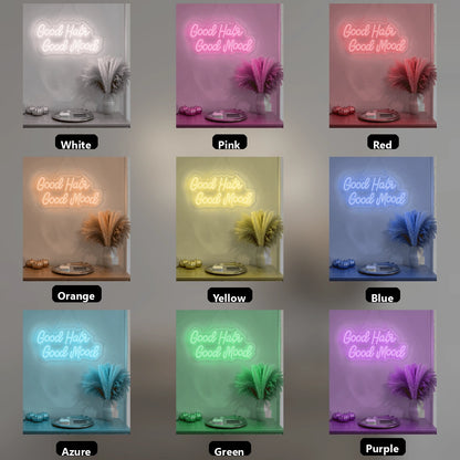 Good Hair Good Mood LED Neon Sign - 05 Color Grid