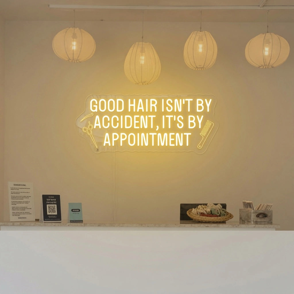 Good Hair Isn't By Accident, It's By Appointment LED Neon Sign - 01 Original Product Image