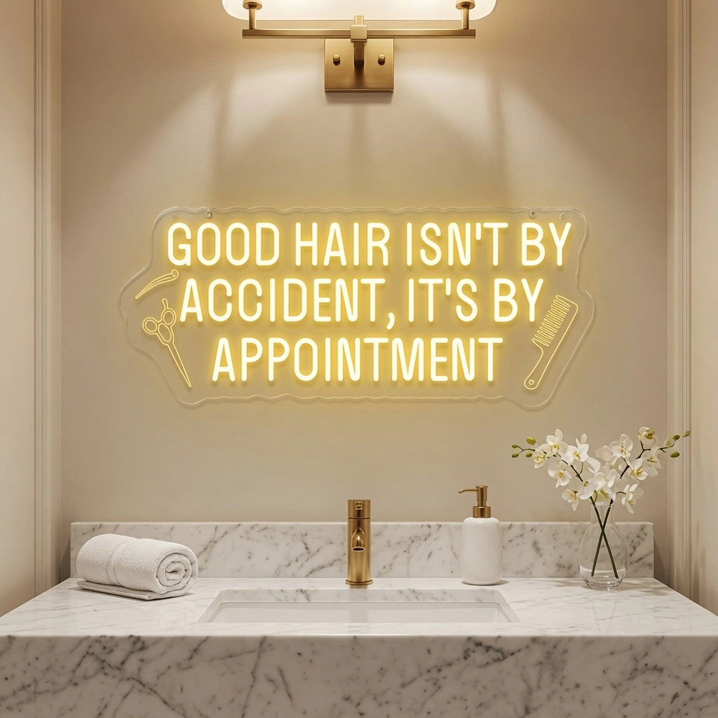 Good Hair Isn't By Accident, It's By Appointment LED Neon Sign - 02 High-Converting Product Image