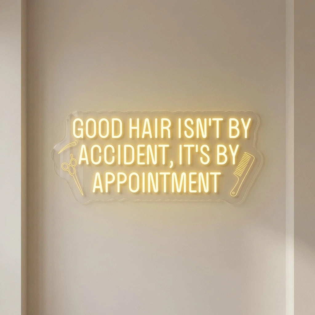 Good Hair Isn't By Accident, It's By Appointment LED Neon Sign - 04 Size Image