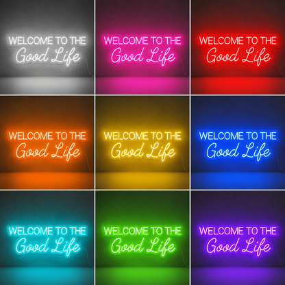 Good Life Wall Decor LED Neon Sign color grid
