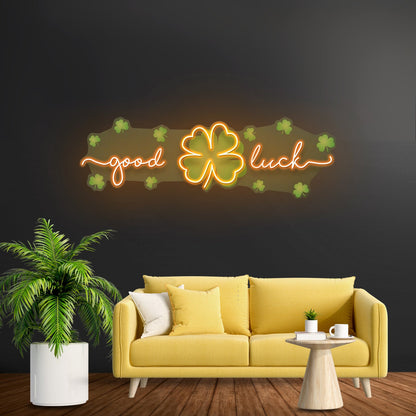 Good Luck Clover Saint Patrick Day Led Signs - Shineneon