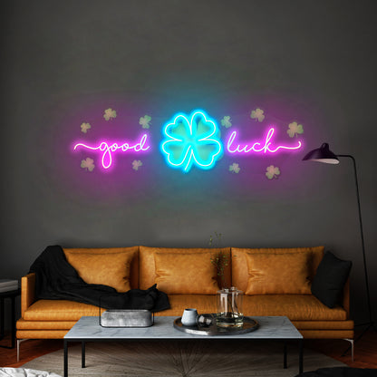 Good Luck Clover Saint Patrick Day Led Signs