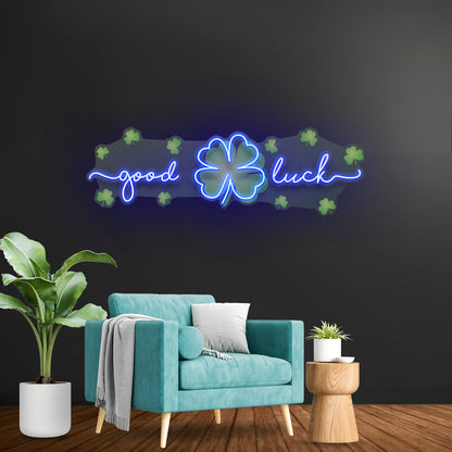 Good Luck Clover Saint Patrick Day Led Signs