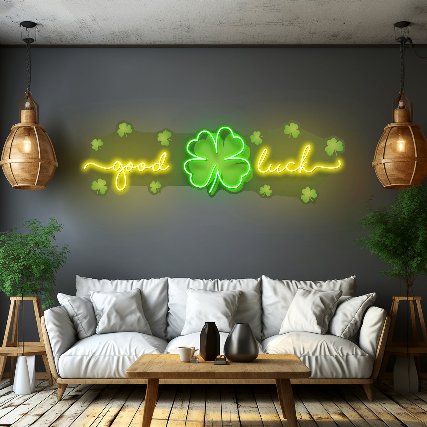 Good Luck Clover Saint Patrick Day Led Signs