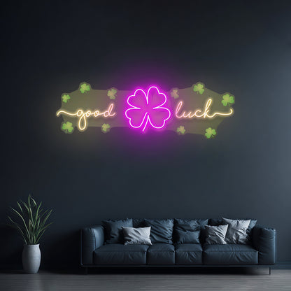 Good Luck Clover Saint Patrick Day Led Signs