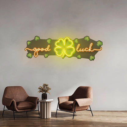 Good Luck Clover Saint Patrick Day Led Signs