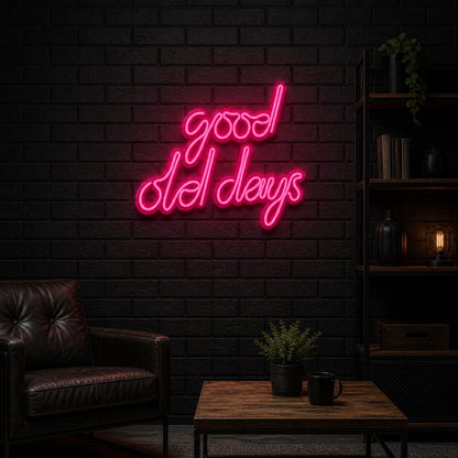 Good Old Days Vintage LED Neon Sign size image