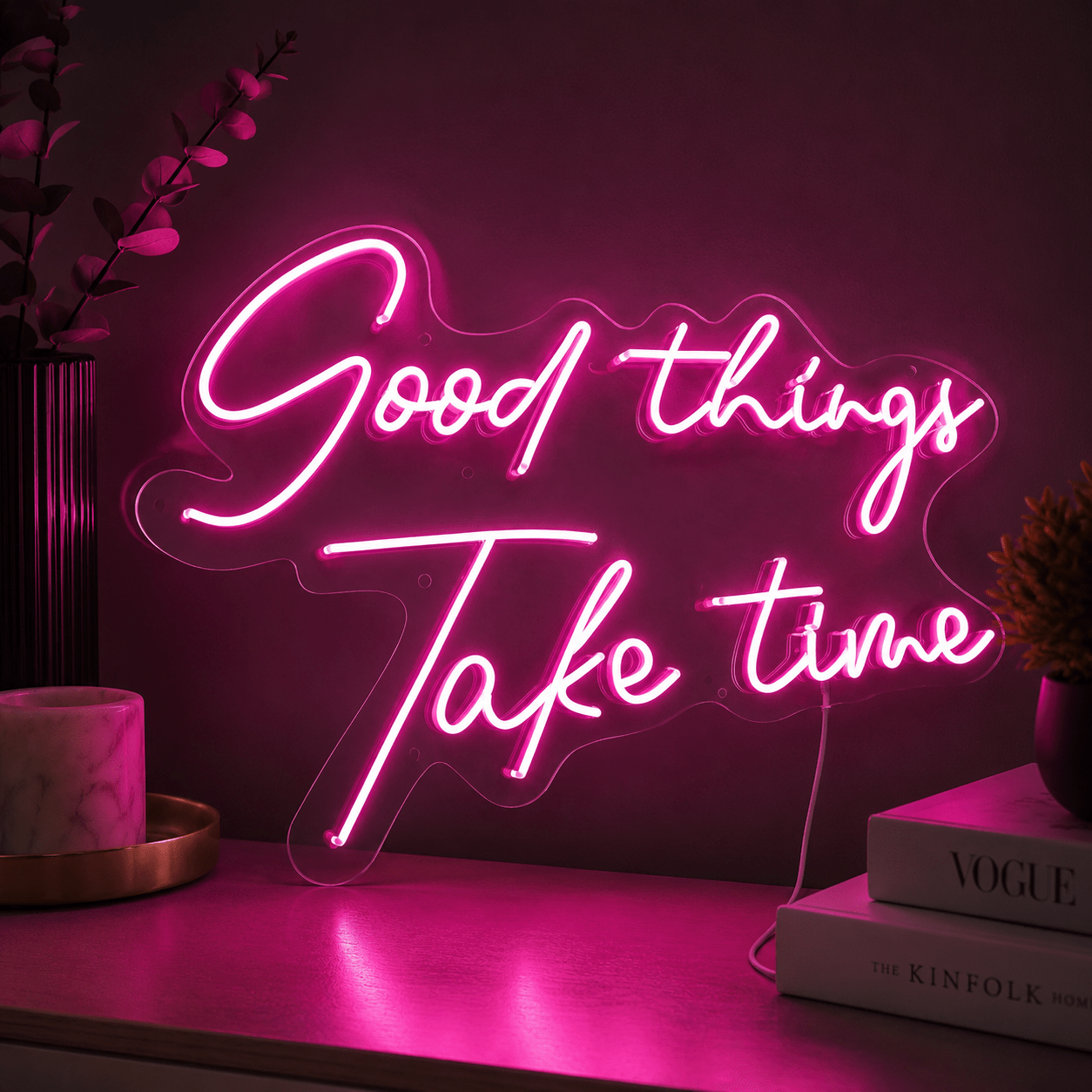 Good Things Take Time LED Neon Sign Bedroom Wall Art - Shineneon