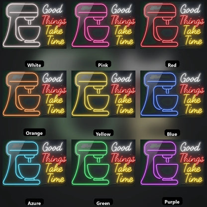 Good Things Take Time Wall Decor LED Neon Sign - 05 Color Grid