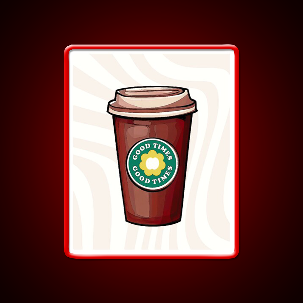 Good Times Coffee Cup Cafe Led Neon Sign Espresso Bar Art Rgb Color