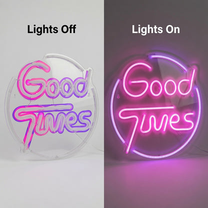 Good Times LED Neon Sign Wall Neon Sign - 06 Day Night Comparison