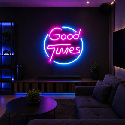 Good Times Man Cave LED Neon Sign size image