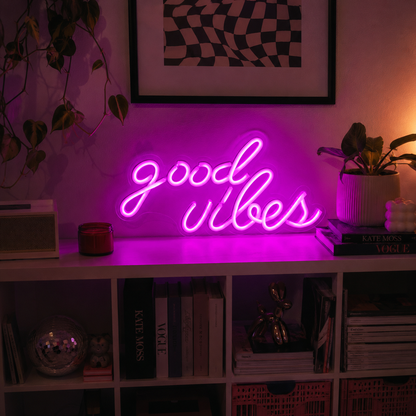Good Vibes Acrylic LED Neon Sign - 03 Real Lifestyle Scene