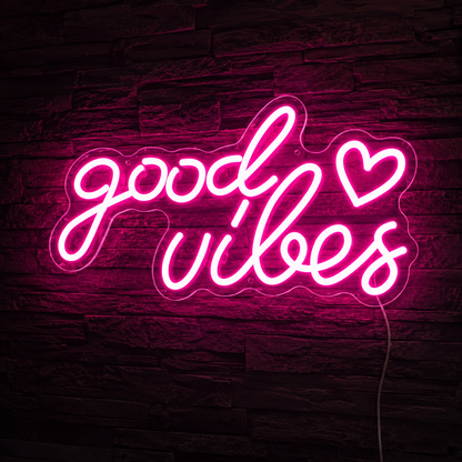 Good Vibes Aesthetic Room Decor LED Neon Sign - 02 High-Converting Product Image