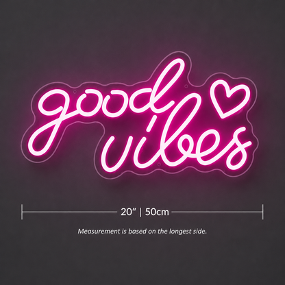 Good Vibes Aesthetic Room Decor LED Neon Sign - 04 Size Image