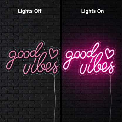 Good Vibes Aesthetic Room Decor LED Neon Sign - Shineneon