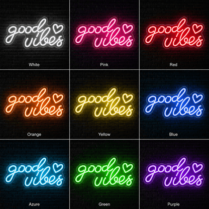 Good Vibes Aesthetic Room Decor LED Neon Sign - Shineneon