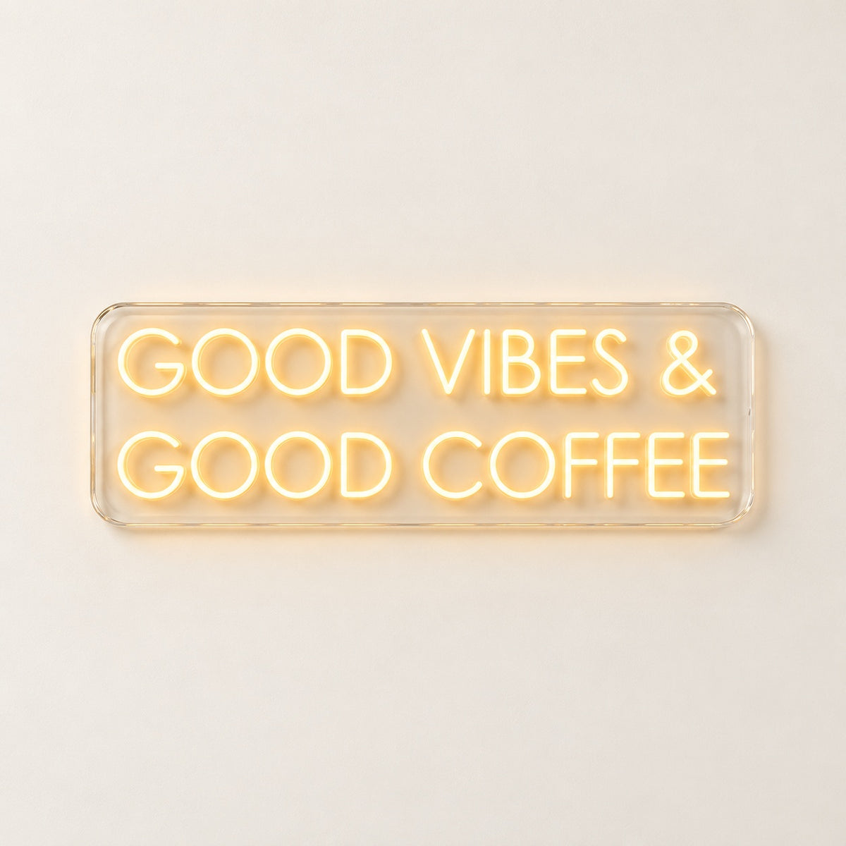 Good Vibes & Good Coffee LED Neon Sign - natural light view
