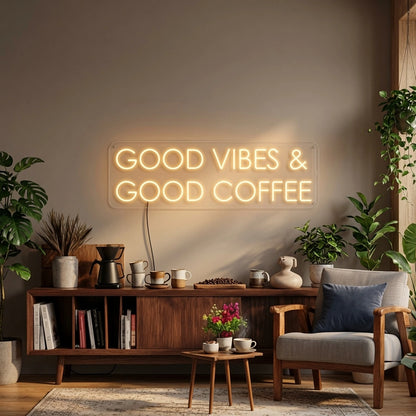 Good Vibes And Good Coffee Wall Art LED Neon Sign - 02 High-Converting Product Image