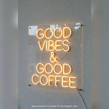 Good Vibes And Good Coffee Wall Art LED Neon Sign - 04 Size Image